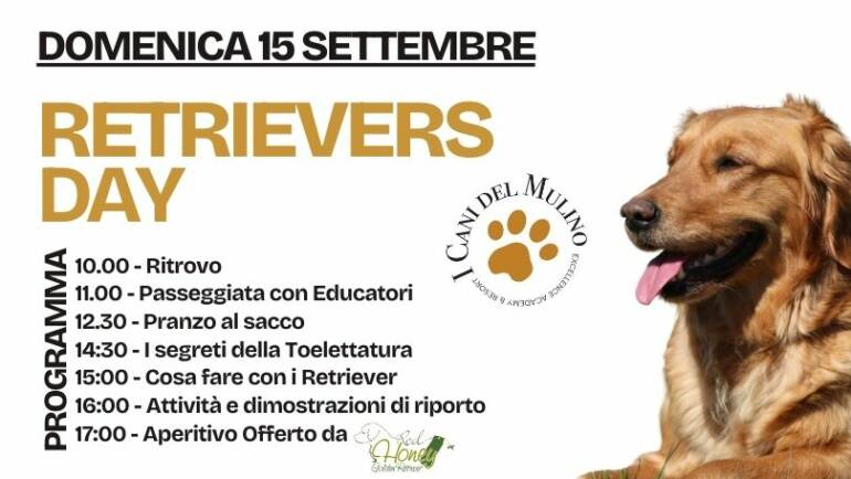 15 SETTEMBRE 2024 – GIORNATA CON I RETRIEVERS